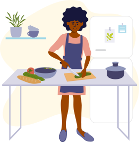 Illustration of Person Cooking